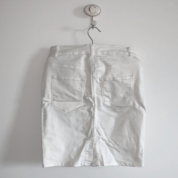 Vero Moda White Jean Pencil Skirt - Picture 2 of 3